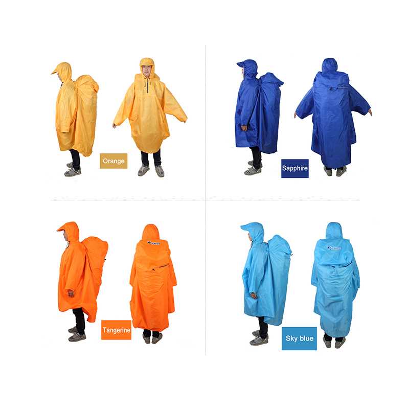 Backpack ver One-piece Raincoat Poncho Rain Cape Outdoor Hik - 图2