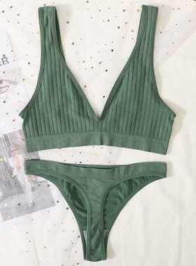 Deep V Bra Set Women Sexy Lingerie Underwear Set Seamless Br