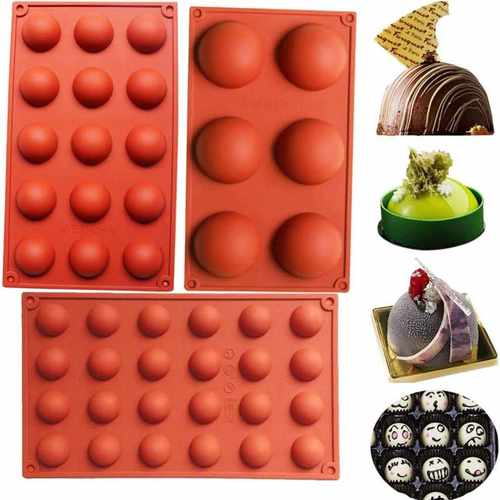 Creatve Half Sphere Crcle Slcone Chocolate Cupcake C - 图0