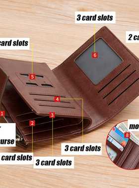 Men's Wallet Men Leather Wallets RFID Blocking Vertical