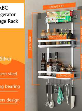 3 Tiers Refrigerator Storage Rack Shelf Cupboard Seasoning