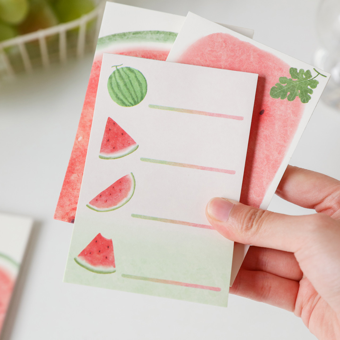 贝祥西瓜甜甜系列八款水果元素便签纸ins风高颜值文艺简约小清新彩色格纹无粘性盐系手帐diy装饰背景素材打底,淘宝优惠券,粉丝福利购,淘宝优惠卷