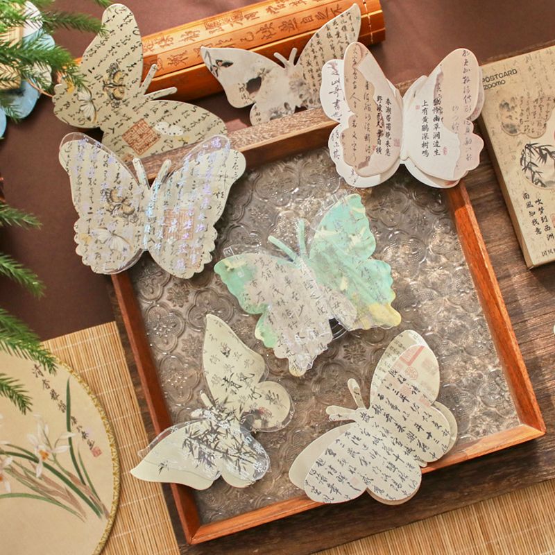Butterfly shaped postcard early foam antique style