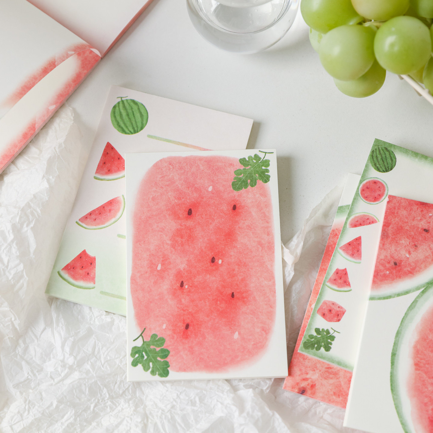 贝祥西瓜甜甜系列八款水果元素便签纸ins风高颜值文艺简约小清新彩色格纹无粘性盐系手帐diy装饰背景素材打底,淘宝优惠券,粉丝福利购,淘宝优惠卷