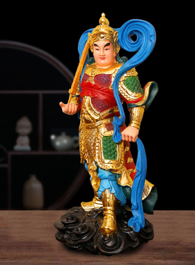 韦驮伽蓝菩萨佛像121619英寸镀金金身家用彩绘供奉树脂韦陀佛像