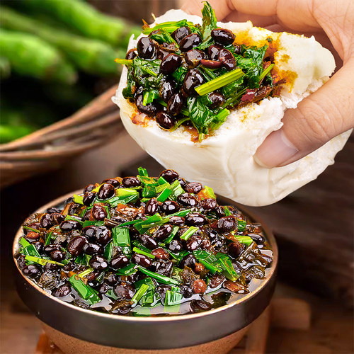广东特产阳江豆豉香菜香葱豆豉酱农家风味拌饭拌面下饭酱开味咸菜 - 图2