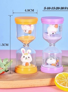 沙漏计时器儿童防摔10/3u0/60分钟创意个性时间管理流沙瓶摆件礼