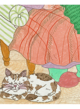 【底价捡漏】温馨治愈可爱老夫老妻复刻艺术插画甜蜜情侣装饰画芯