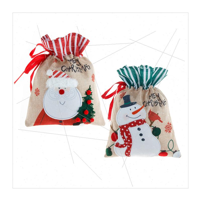 New Christmas  Bags Burlap Drawstring Candy Bags  Bags Apple - 图3