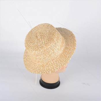 Summer Men Handmade Wild Straw Men Flat Top Bowler Hat Outdo