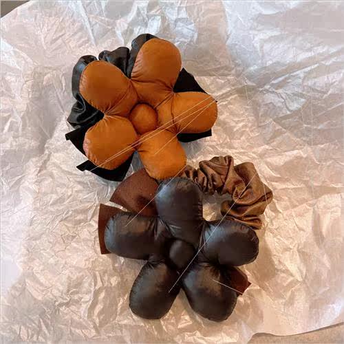 Autumn winter new Korean sponge flowers head tie hair band M - 图1
