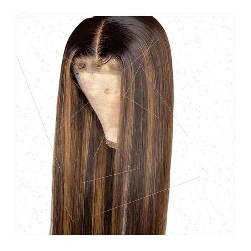 Wig female Europe fashion gradient color medium parting pick - 图3
