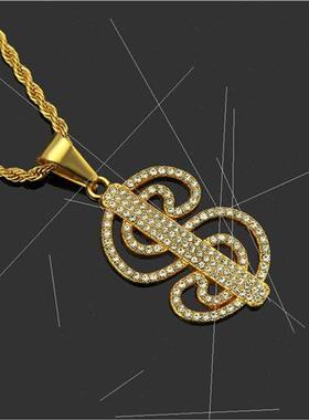 Jewelry Europe diamonds S letter men pendant necklace hip ho