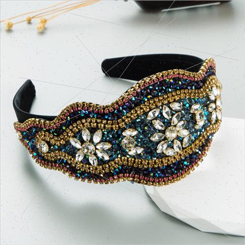 Hair bands new Europe baroque headband retro wide edge senio - 图1