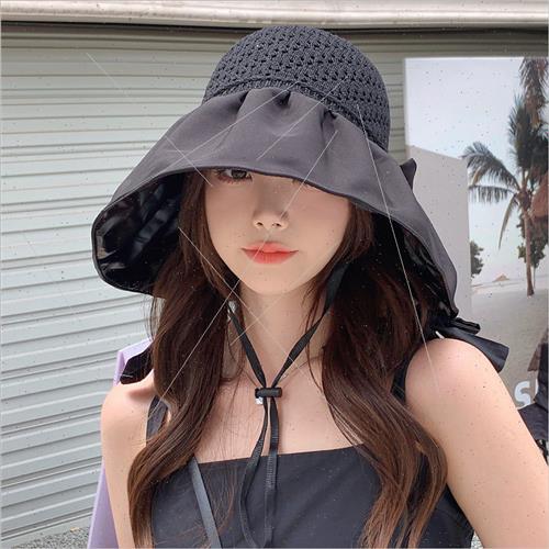 Korean  summer new hat female color rubber sunscreen sun hat - 图1