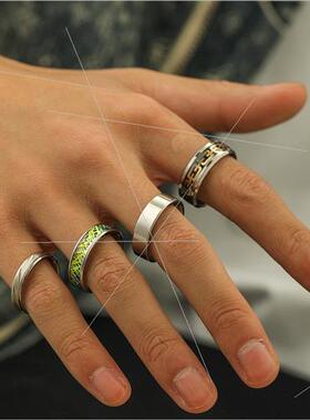 Europe high fashion personalized simple geometric ring men s