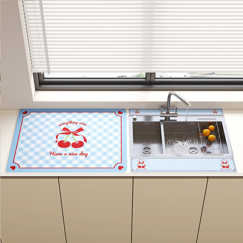 奈司厨房水龙头挡水条长条吸水垫台面沥水垫防溅水垫子速干不卷边,淘宝优惠券,粉丝福利购,淘宝优惠卷