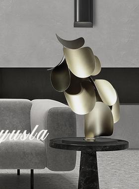 简约高级感样板间售楼部玄关柜特大号别墅客厅落地大型摆件装饰品