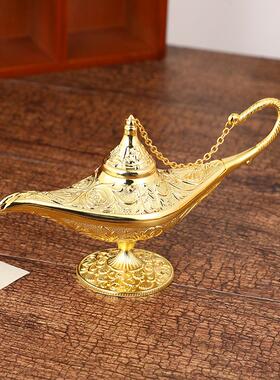 新款轻奢风阿拉丁神灯 合金高档金属质感欧式古典工艺品桌面摆件