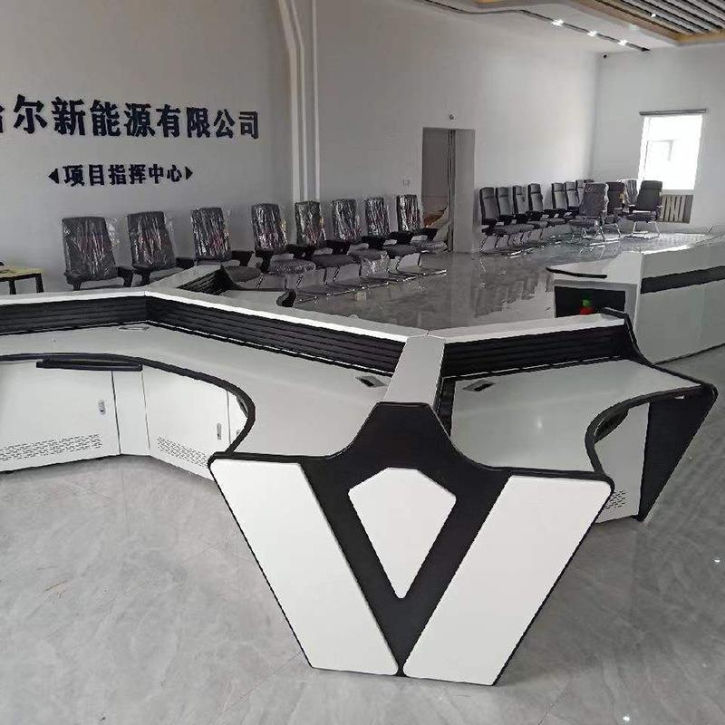 Security monitoring console, command center console, property office monitoring room video triple workbench