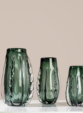 琉璃花瓶摆件客厅插花干花花束轻奢插花花水培大口径软装花器