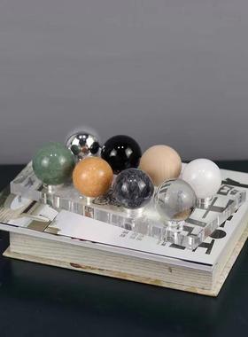 简约现代亚克力大理石创意家居玄关客厅轻奢桌面工艺软装饰品摆件