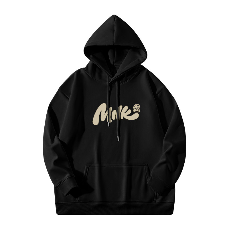 秋冬季新款重磅连帽卫衣情侣装加绒加厚潮牌宽松男女美式印花外套 - 图3