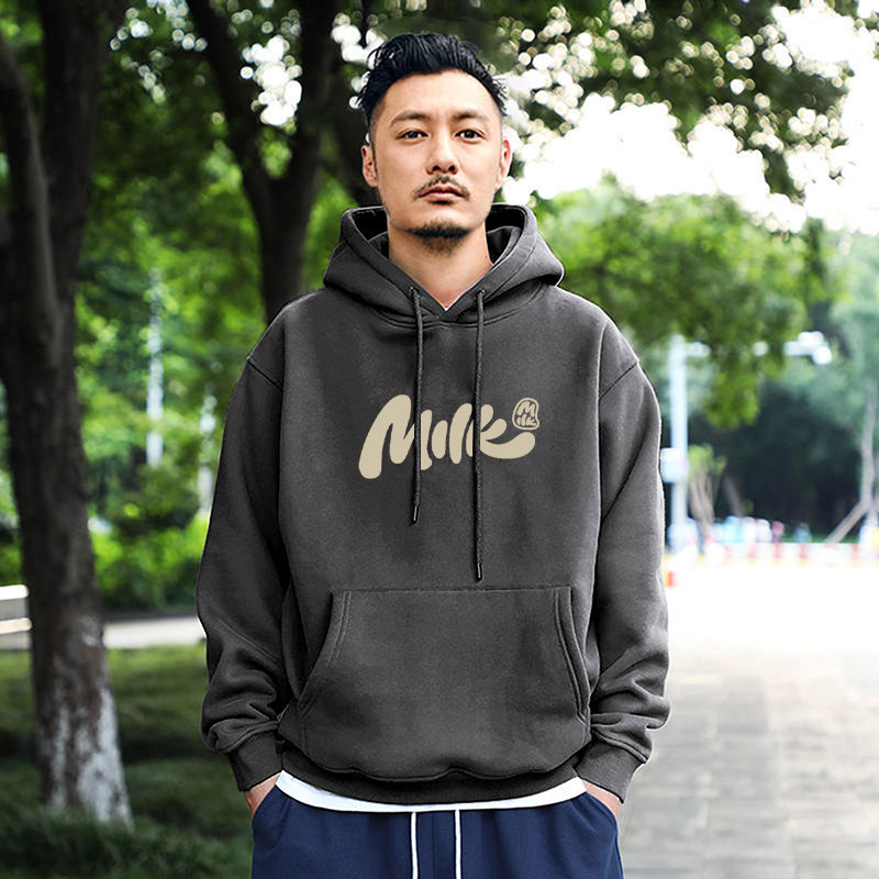 秋冬季新款重磅连帽卫衣情侣装加绒加厚潮牌宽松男女美式印花外套 - 图2