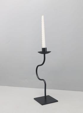 现代简约几何金属烛台摆件餐厅客厅卧室酒店样板房软装家居装饰品