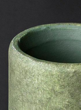 家居侘寂风做旧高脚花器中式复古装饰花瓶民宿样板间玄关餐厅客厅