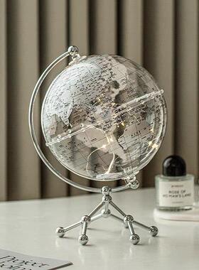 客厅摆件装饰品轻奢风高档创意透明地球仪书桌卧室办公室桌面家居