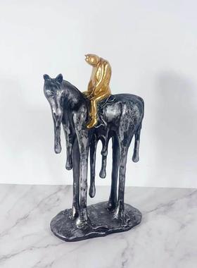 现代简约骑士摆件客厅酒柜装饰品摆设创意士兵模型玄关桌面工艺品