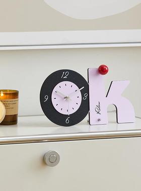 wozoom屋准桌面时钟摆件家居饰品入户玄关电视柜酒柜钟表摆放式