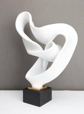 北欧树脂飘带样板房地标摆件工艺品售楼部卧室书房客厅餐厅装饰品