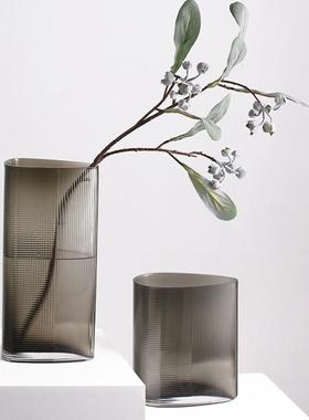 复古玻璃透明花瓶摆件客厅插花创意简约餐桌电视柜水养家居装饰品