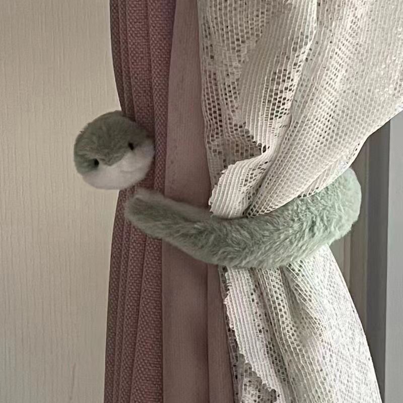 Cute little green snake plush winding doll long snake doll curtain straps desktop ornaments decoration for best friends