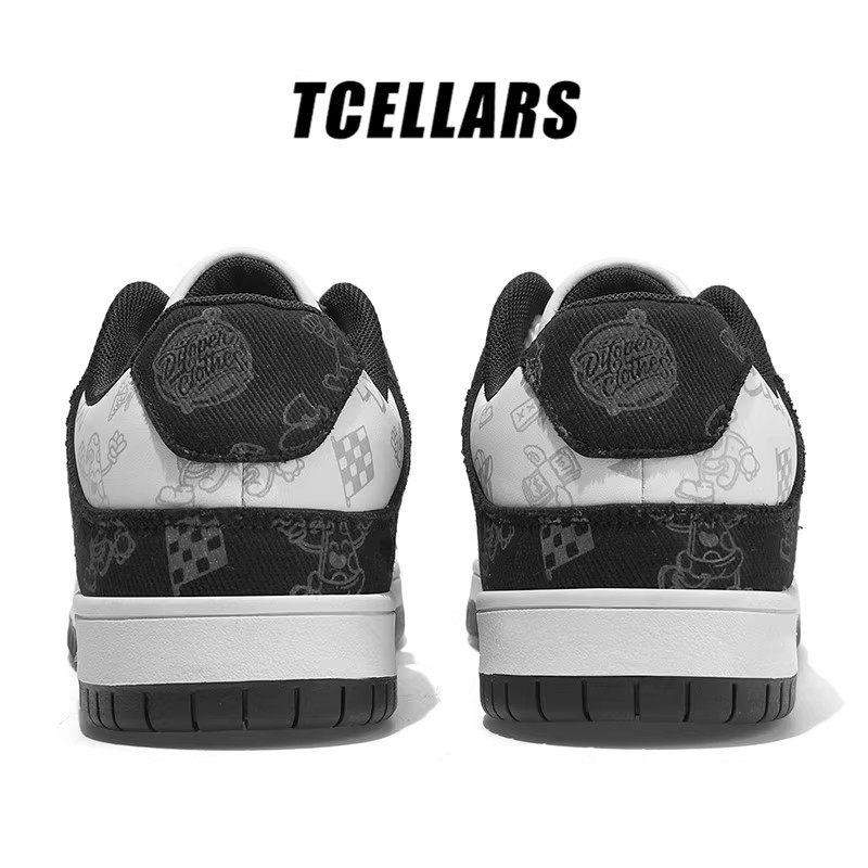 TCELLARS黑白色板鞋2026春季新款潮鞋休闲鞋男女同款百搭运动鞋子