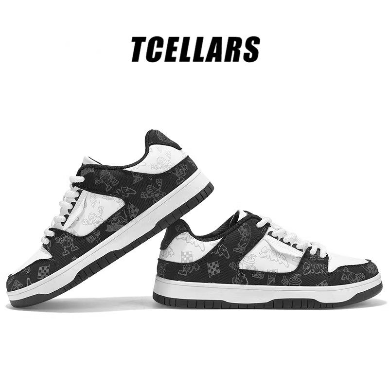 TCELLARS黑白色板鞋2026春季新款潮鞋休闲鞋男女同款百搭运动鞋子