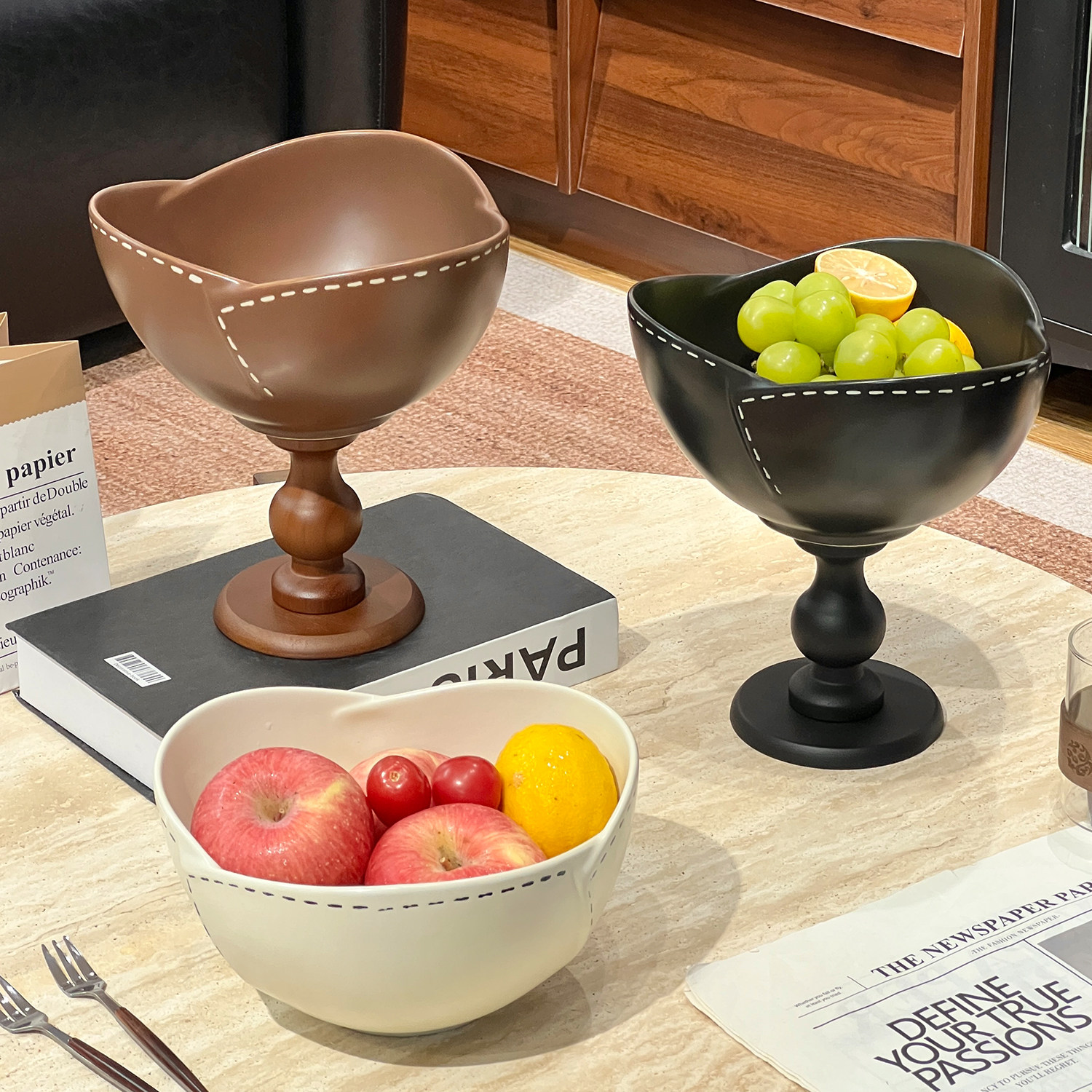 复古风家用水果盘轻奢陶瓷客厅茶几精致收纳创意糖果盘零食点心盘,淘宝优惠券,粉丝福利购,淘宝优惠卷