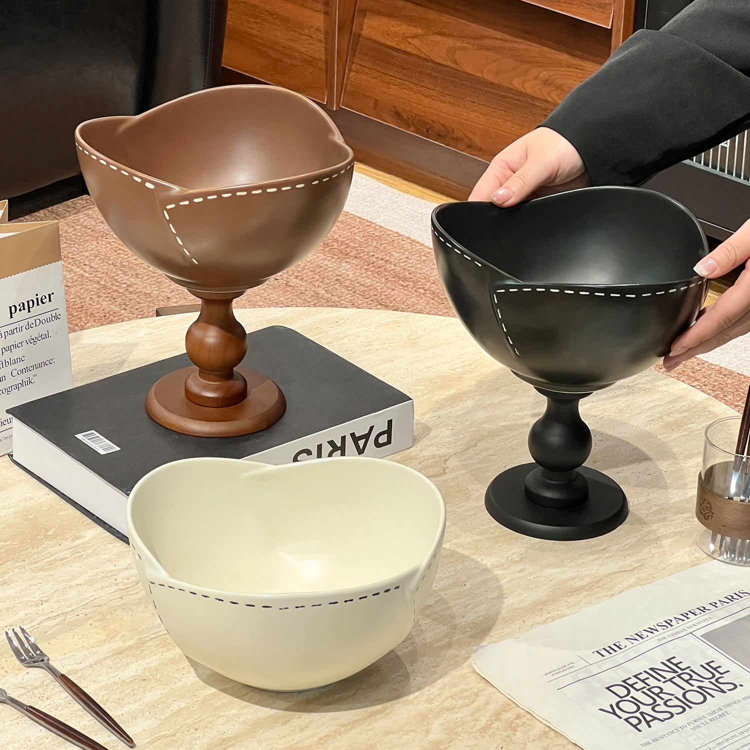 复古风家用水果盘轻奢陶瓷客厅茶几精致收纳创意糖果盘零食点心盘,淘宝优惠券,粉丝福利购,淘宝优惠卷