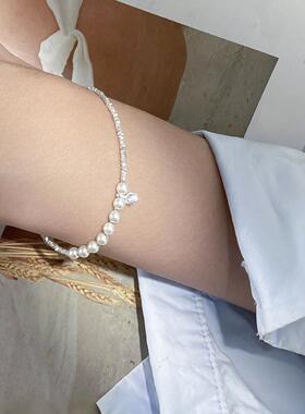 猫蛰S925纯银单钻施家珠碎银手錬高级感简约时尚气质百搭女手饰