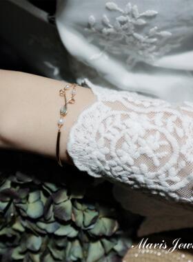 Mavis鲁伯特之泪 小众设计感轻奢手镯手链女14k包金情侣礼物饰品