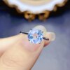 S925 silver natural topaz open ring for women