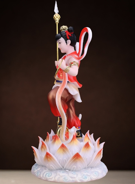 哪吒三太子神像汉白玉摆件