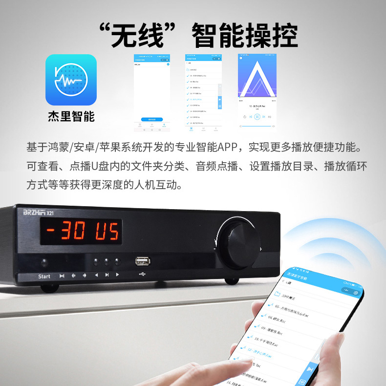 BRZHIFI发烧2.1声道大功率功放组合套装U盘蓝牙LDAC数字高清无损 - 图2