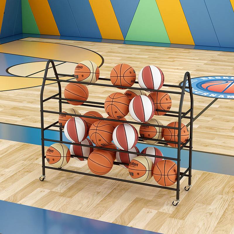 幼儿园篮球收纳架摆放存放架儿童排球皮球装球框足球置物移动球车-图1