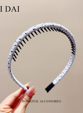 法式波点布艺缠绕发箍女防滑头箍