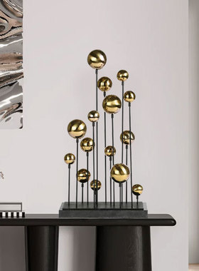 现代轻奢金色气球群雕塑