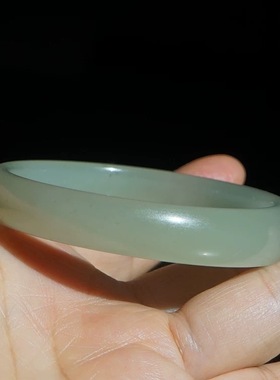 内径52.5天然和田玉手镯青白玉方圆细条时尚油润玉石小手镯