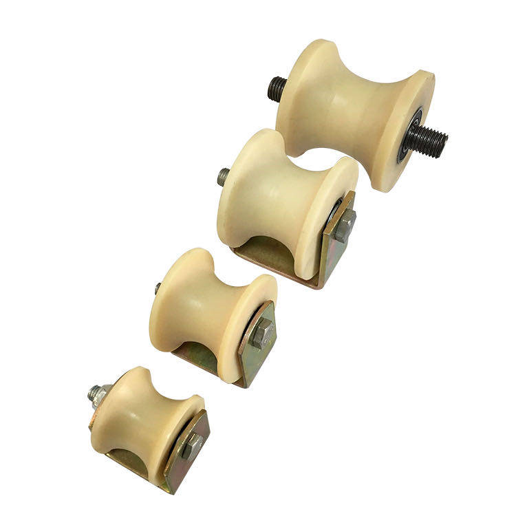 支架塑料导轨滑轮底座尼龙轨道轮静音耐磨凹槽滑轮圆管导轨导向轮